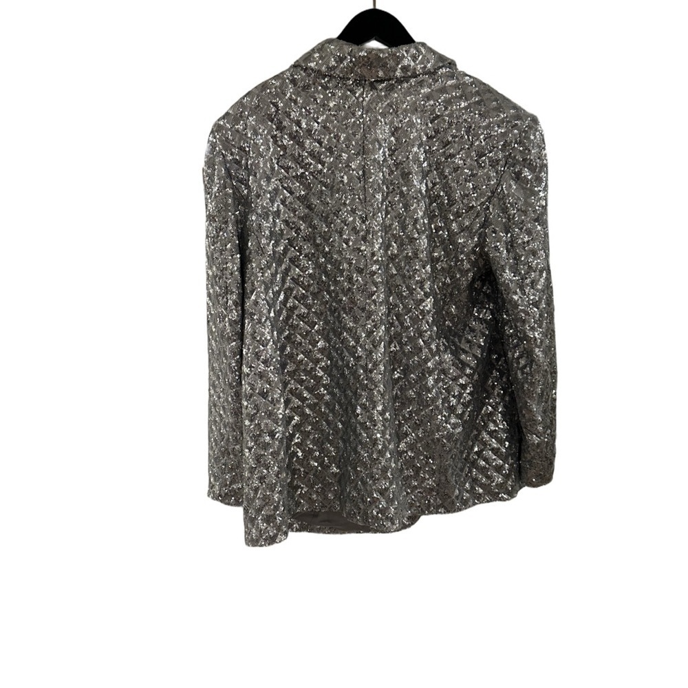 Eloquii Metallic Silver Women's Blazer - Picture 2 of 3